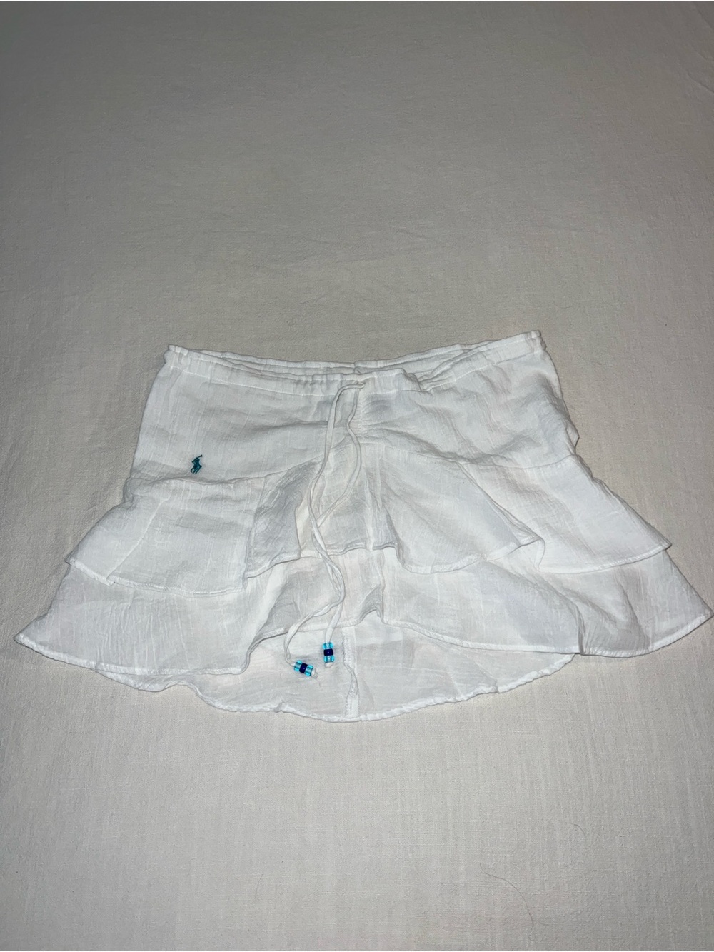 Ralph Lauren White Tiered Mini Skirt